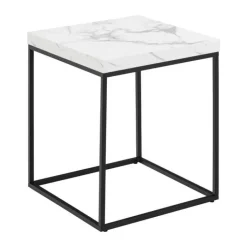CASA Living Barossa Sofabord H 45 x B 40 x L 40 cm - Metal/papir - Hvid