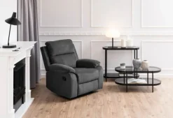 CASA Living Bayonne Sofabord H 42 X B 50 x L 95 cm - Glas/metal - Grå/sort