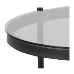CASA Living Bayonne Sofabord H 42 X B 50 x L 95 cm - Glas/metal - Grå/sort