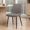 CASA Living Becca Spisebordsstol - 4 stk. H 85,5 x B 46 x D 55 cm - Metal/stof - Gråbrun