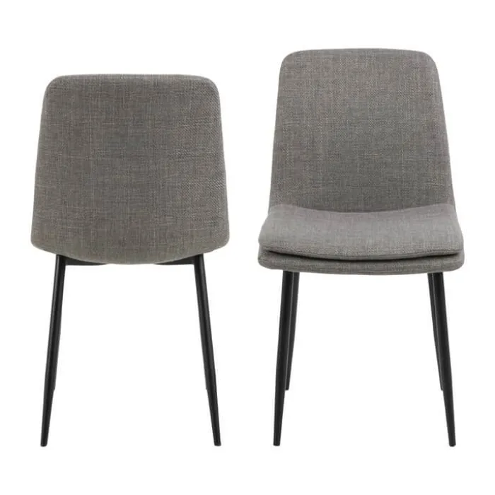CASA Living Becca Spisebordsstol - 4 stk. H 85,5 x B 46 x D 55 cm - Metal/stof - Gråbrun