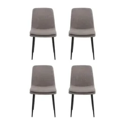 CASA Living Becca Spisebordsstol - 4 stk. H 85,5 x B 46 x D 55 cm - Metal/stof - Gråbrun