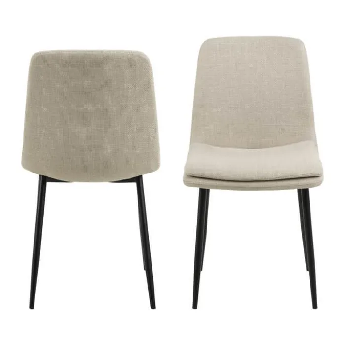 CASA Living Becca Spisebordsstol - 4 stk. H 85,5 x B 46 x D 55 cm - Metal/stof - Beige