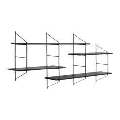 CASA Living Belfast Hylde H 79 x B 191 x D 25,5 cm - Stål - Sort