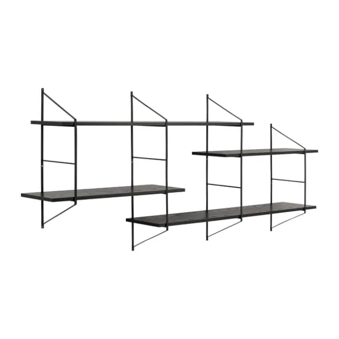 CASA Living Belfast Hylde H 79 x B 191 x D 25,5 cm - Stål - Sort