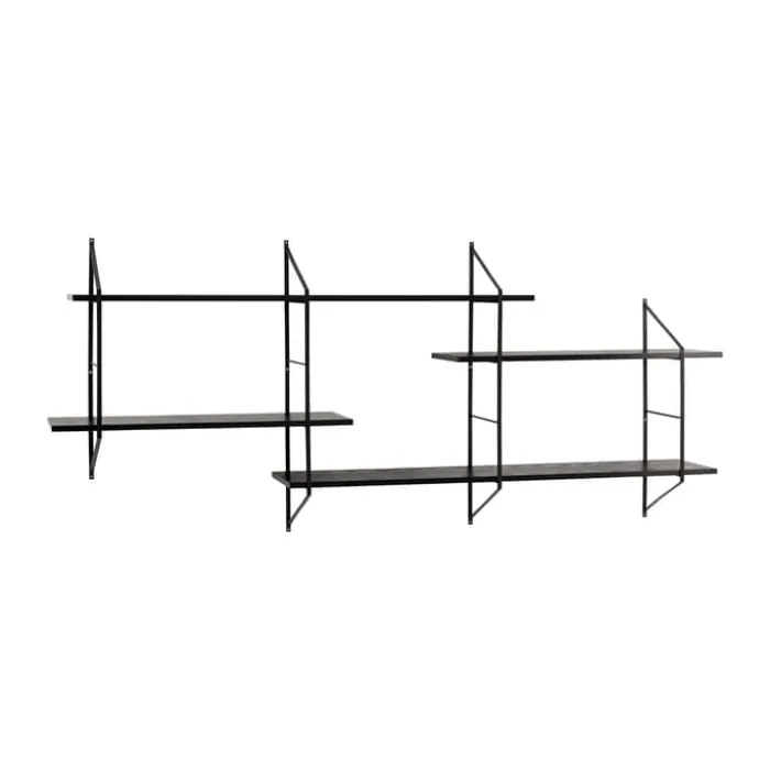 CASA Living Belfast Hylde H 79 x B 191 x D 25,5 cm - Stål - Sort