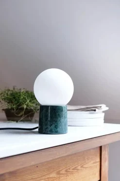 CASA Living Bloom Bordlampe H 19 cm - Marmor/glas - Grøn