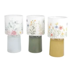 CASA Living Bordlampe H 22 cm - Glas/bomuld - Grøn