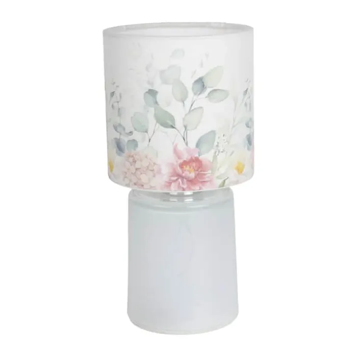 CASA Living Bordlampe H 22 cm - Glas/bomuld - Hvid