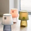 CASA Living Bordlampe H 19,5 cm - Glas/bomuld - Lyseblå