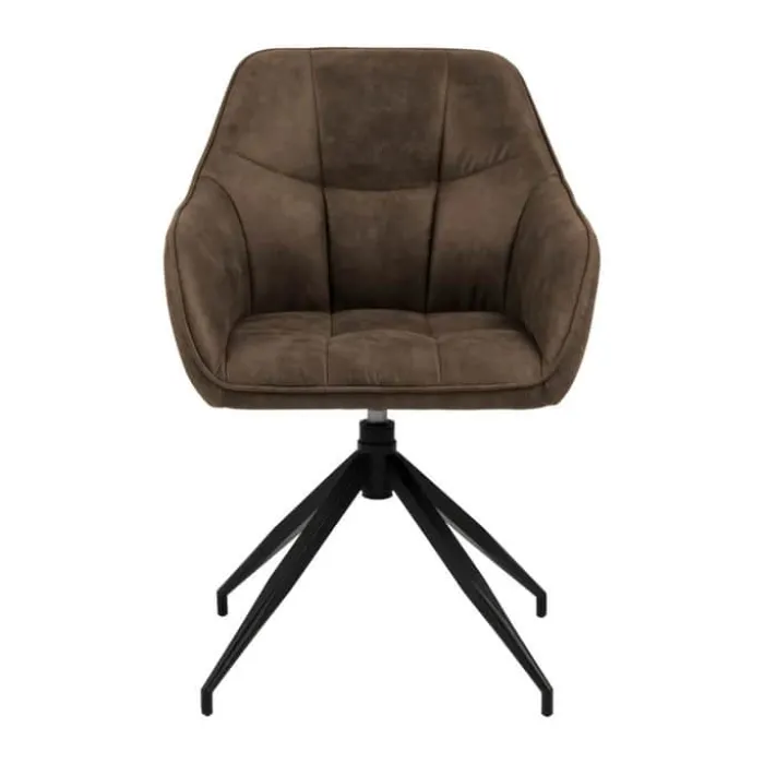CASA Living Brenda Spisebordsstol H 84,5 x B 59 x D 54,5 cm - Metal/stof - Lysebrun/sort