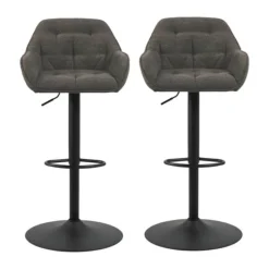 CASA Living Brooke Barstol - 2 stk H 109 x B 52 x D 52 cm - Metal/stof - Taupe