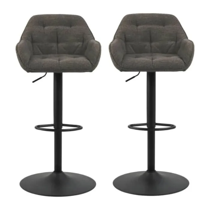 CASA Living Brooke Barstol - 2 stk H 109 x B 52 x D 52 cm - Metal/stof - Taupe