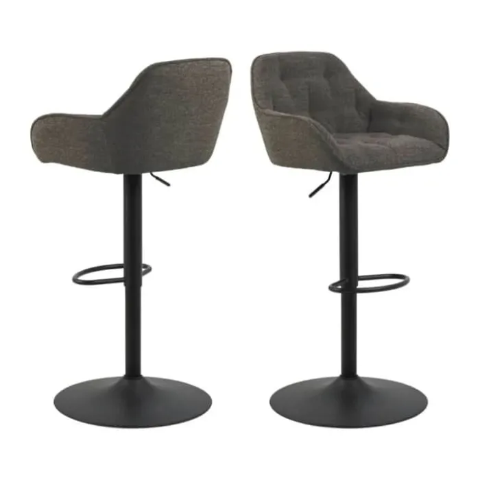 CASA Living Brooke Barstol - 2 stk H 109 x B 52 x D 52 cm - Metal/stof - Taupe