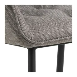 CASA Living Brooke Spisebordsstol - 2 stk. H 83 x B 58 x D 55 cm - Metal/stof - Gråbrun/sort
