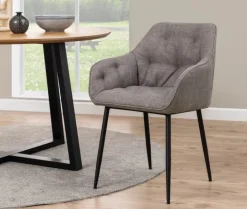 CASA Living Brooke Spisebordsstol - 2 stk. H 83 x B 58 x D 55 cm - Metal/stof - Gråbrun/sort