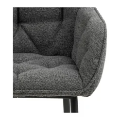 CASA Living Brooke Spisebordsstol - 2 stk. H 83 x B 58 x D 55 cm - Metal/stof - Mørk antracit/sort