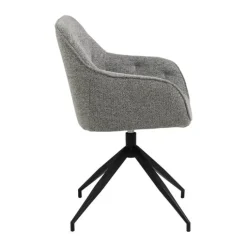 CASA Living Brooke Spisebordsstol H 82 x B 57 x D 54,5 cm - Metal/stof - Grå/sort