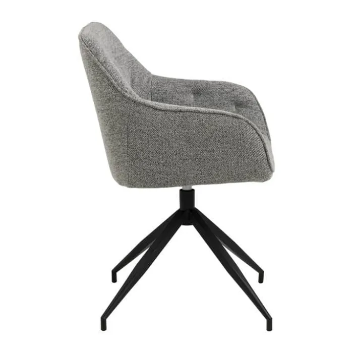 CASA Living Brooke Spisebordsstol H 82 x B 57 x D 54,5 cm - Metal/stof - Grå/sort