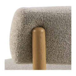 CASA Living Burley Lounge Stol H 75 x B 66,5 x L 69 cm - Egetræ/stof - Beige