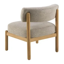 CASA Living Burley Lounge Stol H 75 x B 66,5 x L 69 cm - Egetræ/stof - Beige