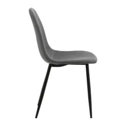 CASA Living Celia Spisebordsstol - 4 stk. H 86 x B 44 x L 54 cm - Stål/stof - Mørkegrå