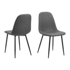 CASA Living Celia Spisebordsstol - 4 stk. H 86 x B 44 x L 54 cm - Stål/stof - Mørkegrå