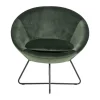 CASA Living Center Loungestol H 81 x B 82 x D 71 cm - Metal/stof - Skovgrøn