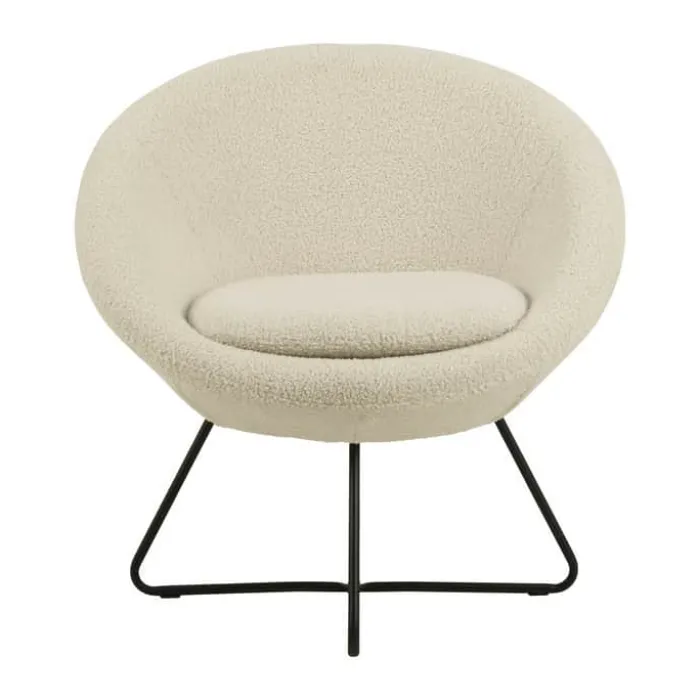 CASA Living Center Loungestol H 81 x B 82 x D 71 cm - Metal/stof - Creme