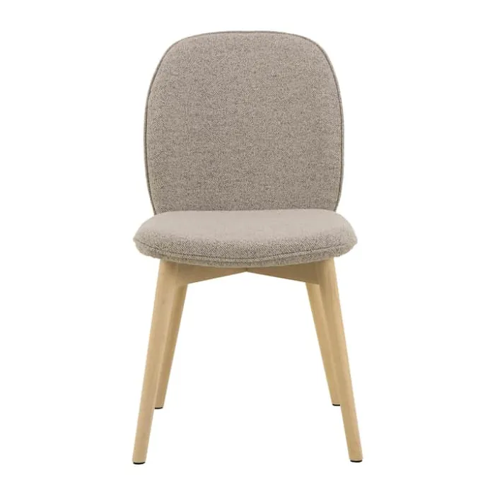 CASA Living Cindy Spisebordsstol - 2 stk H 89 x B 49 x D 56 cm - Stof/gummitræ - Beige