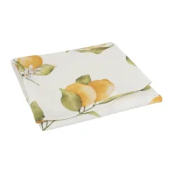 CASA Living Citron Dug - Rund Ø 160 cm - Bomuld - Hvid/gul