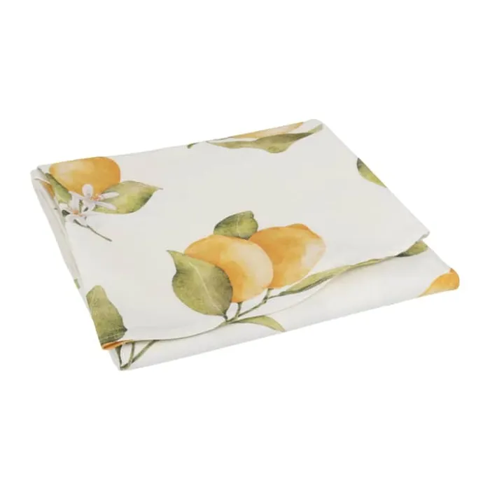 CASA Living Citron Dug - Rund Ø 160 cm - Bomuld - Hvid/gul