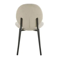 CASA Living Cliff Spisebordsstol - 2 stk. H 87 x B 50 x D 57 cm - Stof/stål - Beige/mat sort