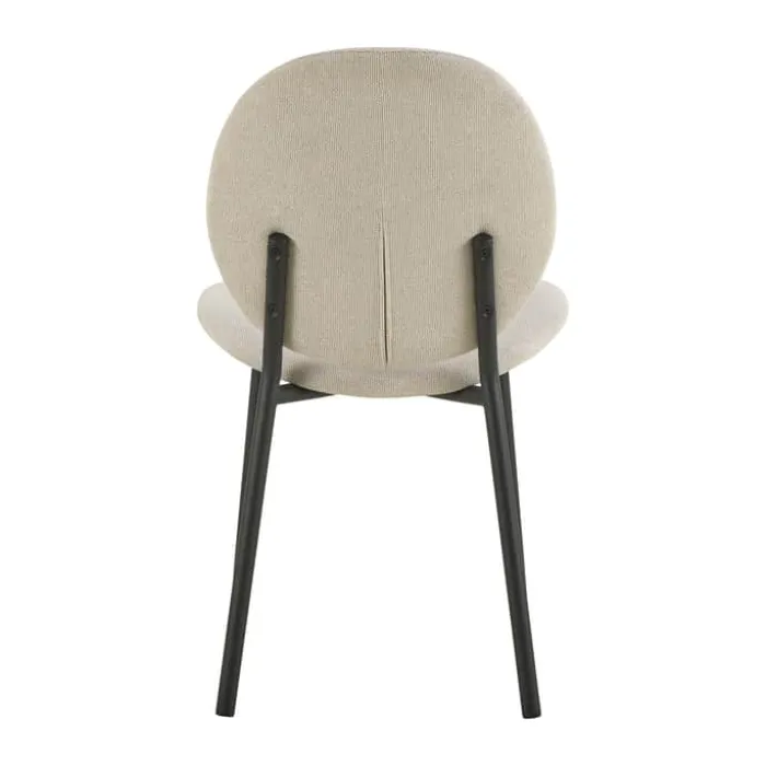 CASA Living Cliff Spisebordsstol - 2 stk. H 87 x B 50 x D 57 cm - Stof/stål - Beige/mat sort