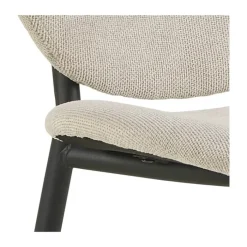 CASA Living Cliff Spisebordsstol - 2 stk. H 87 x B 50 x D 57 cm - Stof/stål - Beige/mat sort