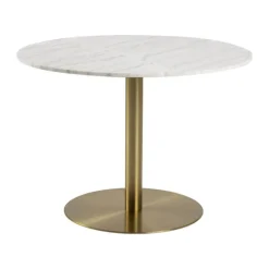 CASA Living Corby Spisebord Ø 105 x H 75 cm - Marmor/metal - Hvid