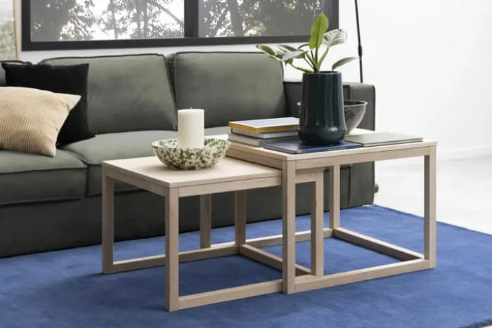 CASA Living Cornus Sofabordssæt H 50 x B 70 x L 70 cm - Egetræ/finer - Natur