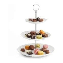 CASA Living Daisy Etagere H 31 cm - Porcelæn - Hvid