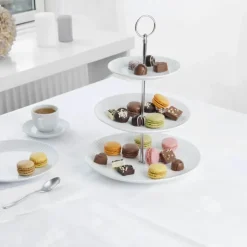 CASA Living Daisy Etagere H 31 cm - Porcelæn - Hvid