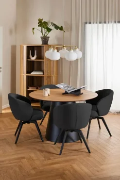CASA Living Darlene Spisebordsstol H 80 x B 58,5 x D 60 cm - Stof/stål - Antracit