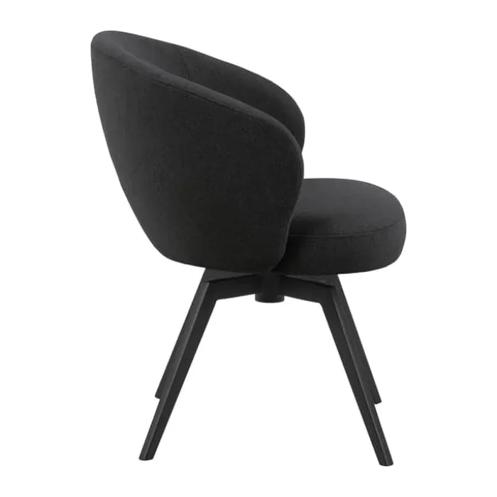 CASA Living Darlene Spisebordsstol H 80 x B 58,5 x D 60 cm - Stof/stål - Antracit