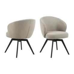 CASA Living Darlene Spisebordsstol H 80 x B 58,5 x D 60 cm - Stof/stål - Beige
