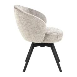 CASA Living Darlene Spisebordsstol H 80 x B 58,5 x D 60 cm - Stof/stål - Beige/mat sort