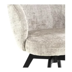 CASA Living Darlene Spisebordsstol H 80 x B 58,5 x D 60 cm - Stof/stål - Beige/mat sort