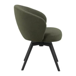 CASA Living Darlene Spisebordsstol H 80 x B 58,5 x D 60 cm - Stof/stål - Mørkegrøn