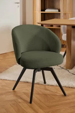 CASA Living Darlene Spisebordsstol H 80 x B 58,5 x D 60 cm - Stof/stål - Mørkegrøn