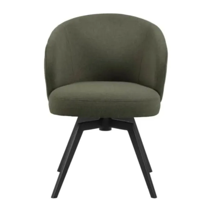 CASA Living Darlene Spisebordsstol H 80 x B 58,5 x D 60 cm - Stof/stål - Mørkegrøn
