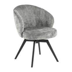CASA Living Darlene Spisebordsstol H 80 x B 58,5 x D 60 cm - Stof/stål - Lysegrå