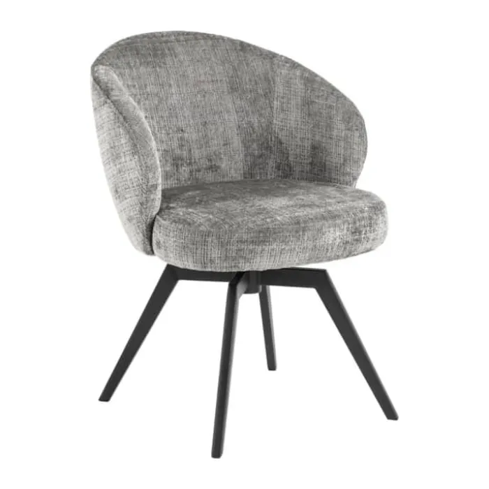 CASA Living Darlene Spisebordsstol H 80 x B 58,5 x D 60 cm - Stof/stål - Lysegrå