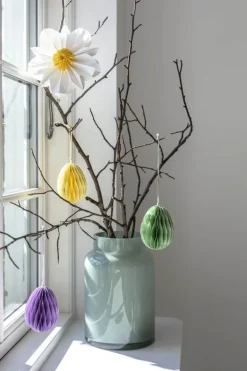 CASA Living Dekorationsæg Ø 8 cm - Papir - Gul